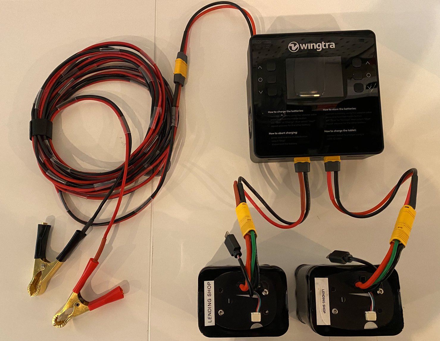 Charge Wingtra tablet and drone batteries in the field