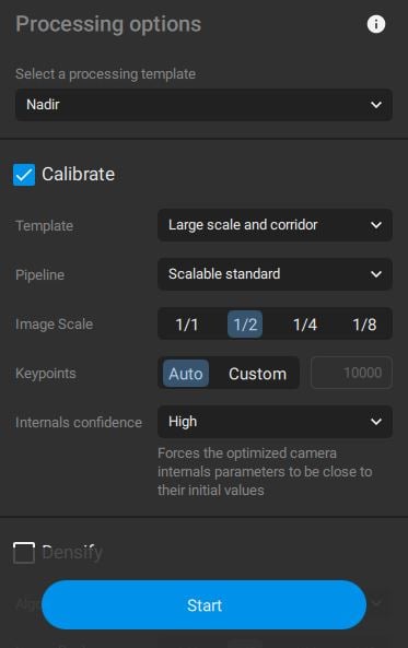 calibrate options box