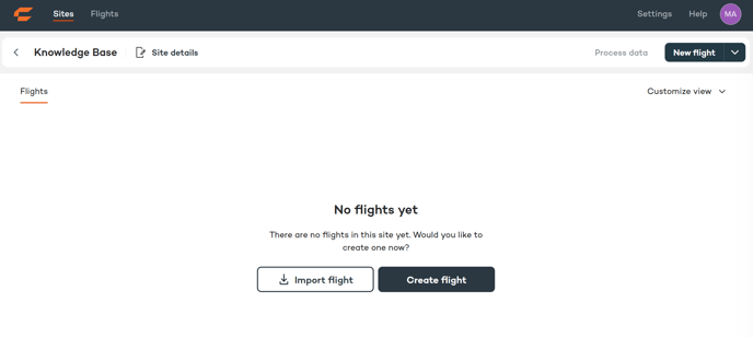 create flight plan in site