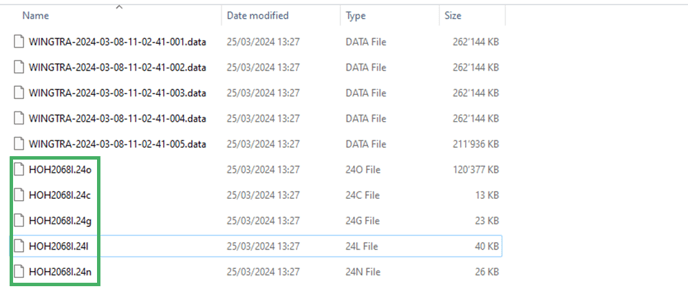 data folder with RINEX files