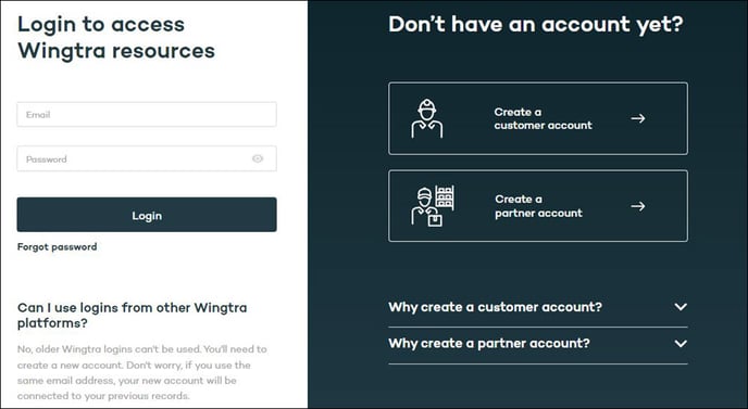 log in to access wingtra resources