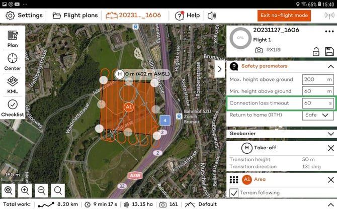safety parameters connection loss timeout