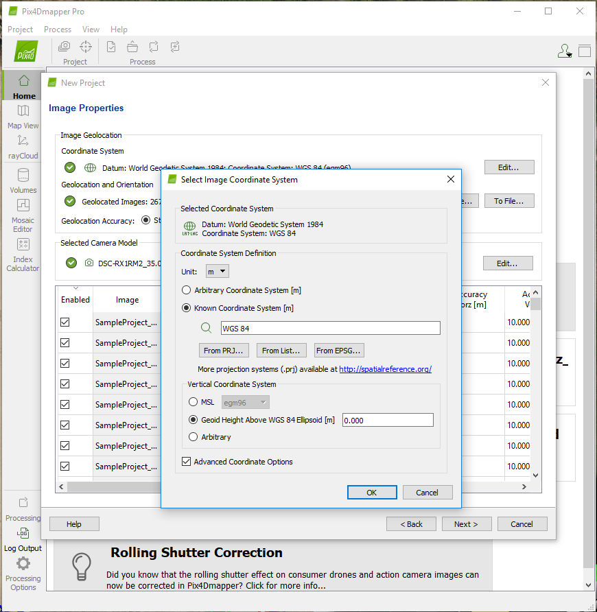 Pix4D_processing_newproject_selectcoordinate_heightref